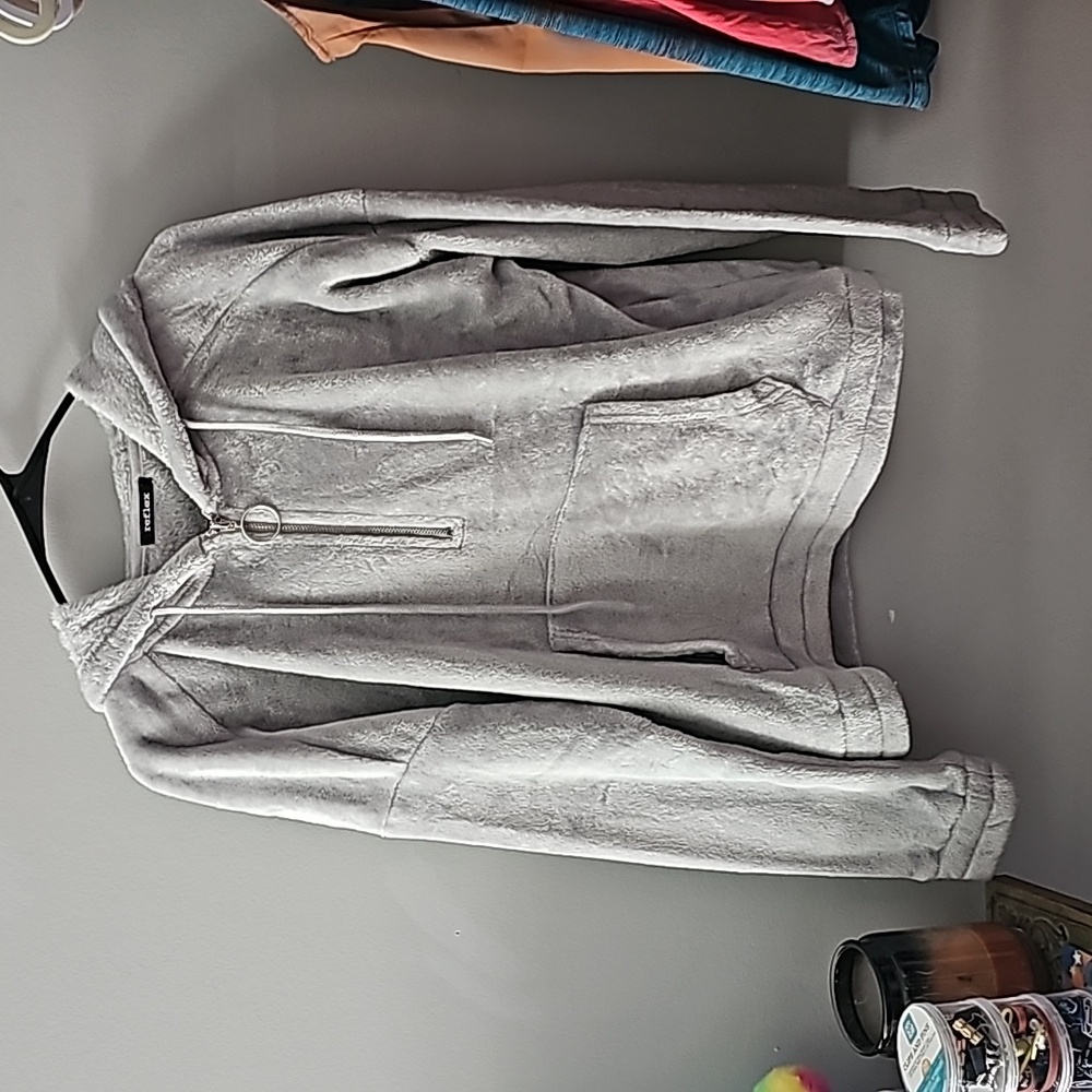 Womens like new gray super soft have zip sweatshirt. Reflex. LARGE
